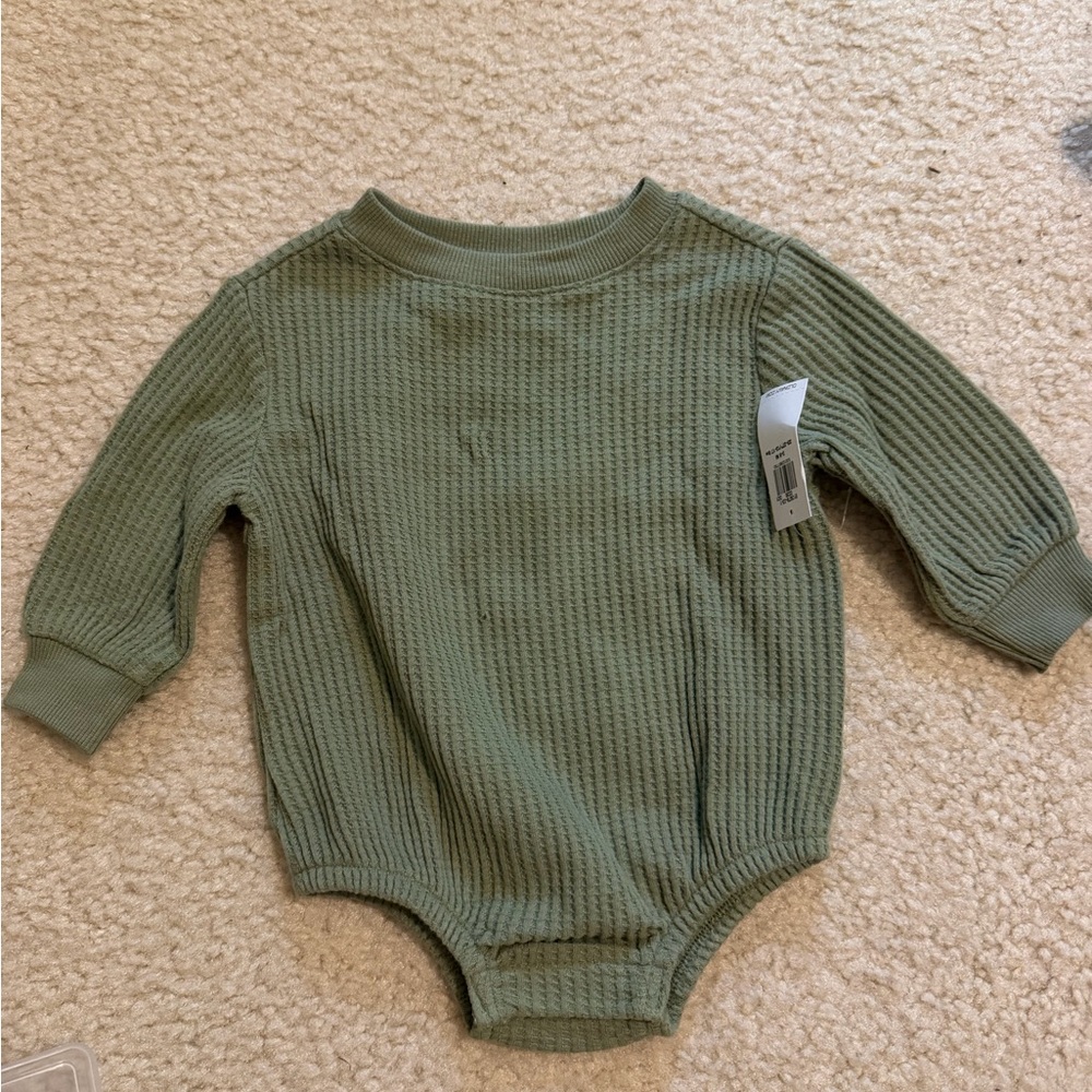 Old Navy Textured Olive Bodysuit